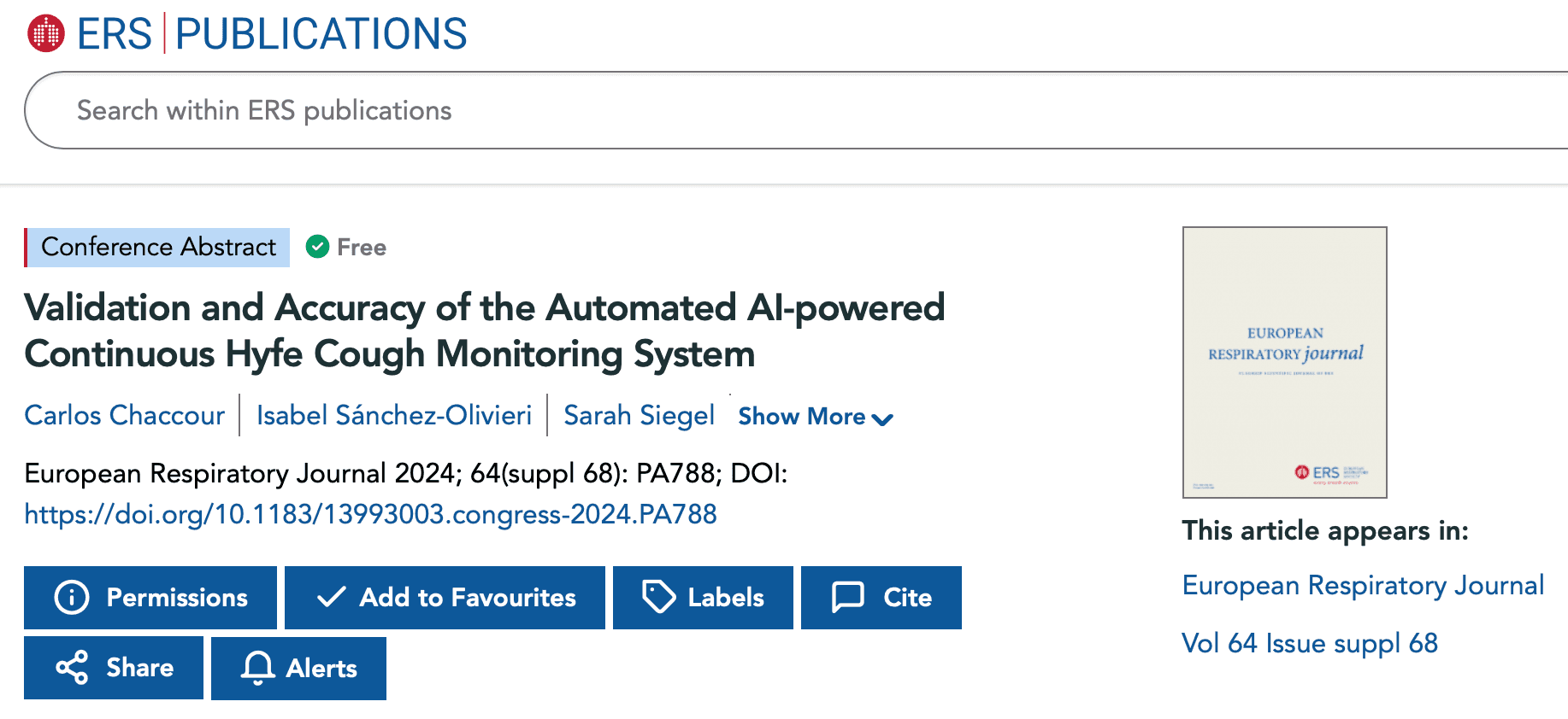 Image resource about ERS 2024: Validation and Accuracy of the Automated AI-powered Continuous Hyfe Cough Monitoring System